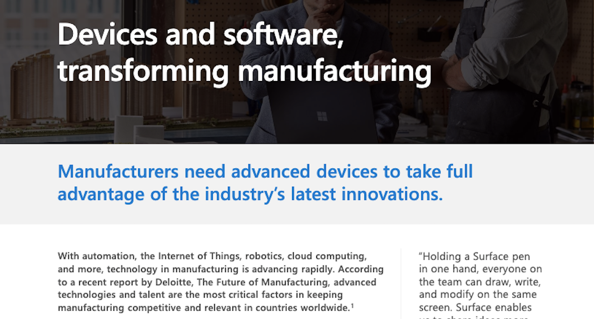 Microsoft Surface devices in manufacturing
