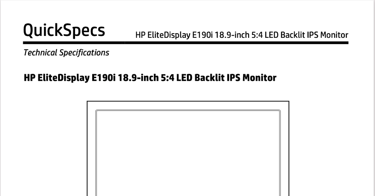 HP EliteDisplay E190i 18.9-inch 5:4 LED Backlit IPS Monitor