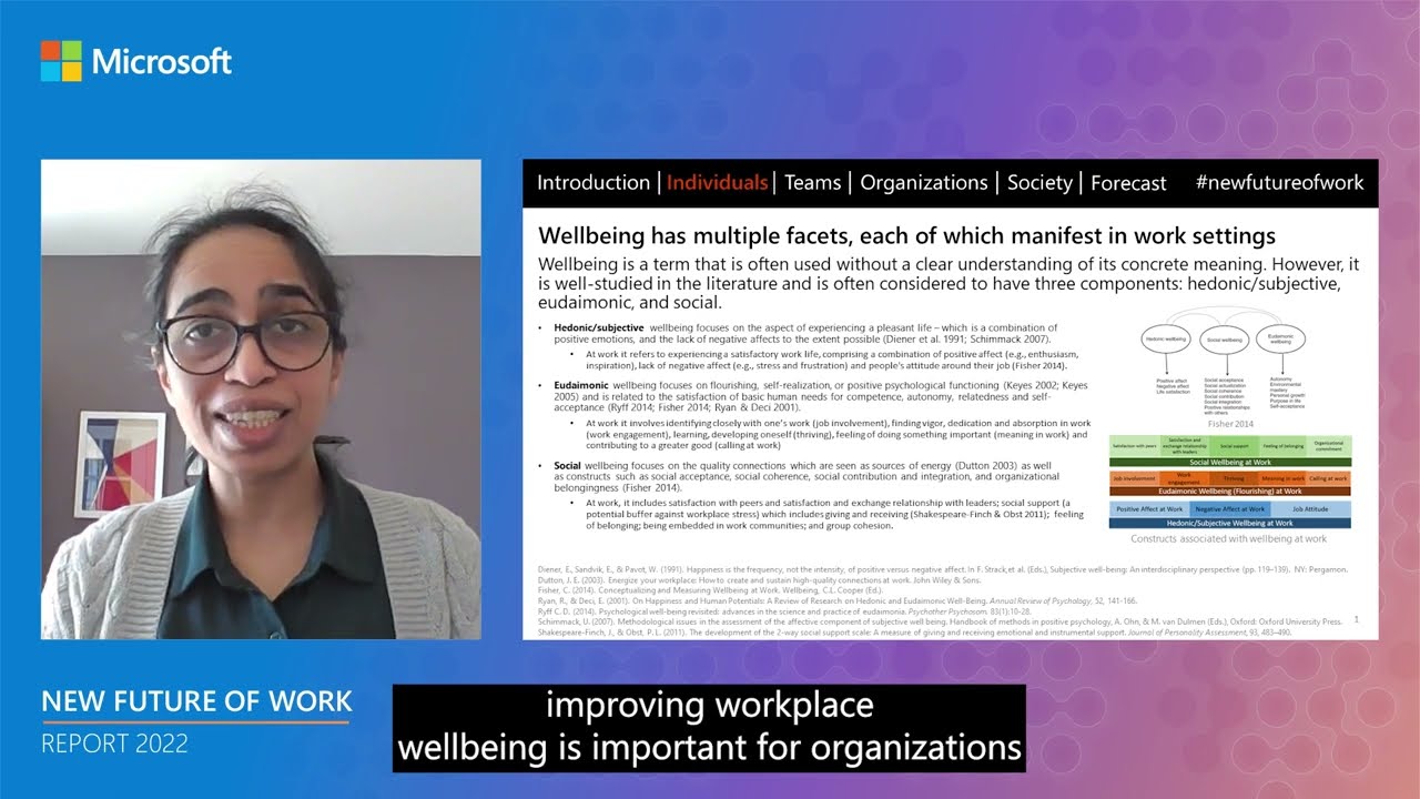Microsoft New Future of Work Report 2022: Organizational wellbeing